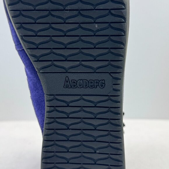 ABCDEFG Womens Size 8.5 W Purple Leather Moccasin Ankle Boots Suede Fringe Zip - Picture 9 of 14